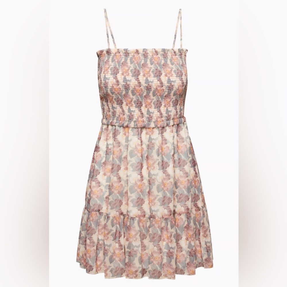 Aritzia Floral Dress in Pink and Brown